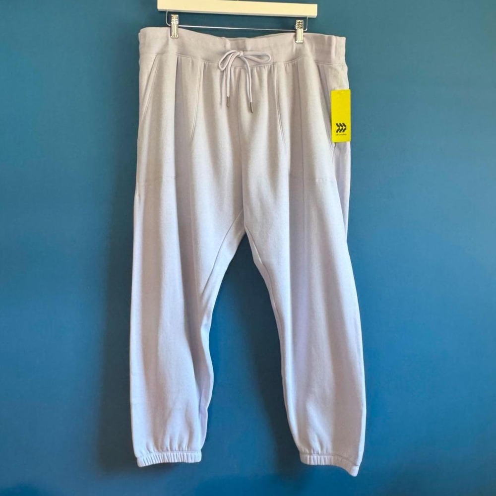 All In Motion Core Fleece Joggers Women's Plus Size 1X NWT Pastel Purple Stretch